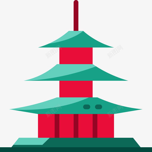 宝塔日本88扁平svg_新图网 https://ixintu.com 宝塔 日本 扁平