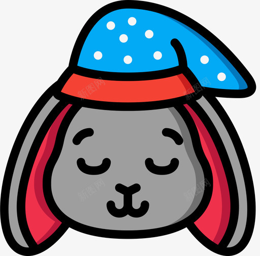 兔子睡眠时间3线性颜色svg_新图网 https://ixintu.com 兔子 睡眠 时间 线性 颜色