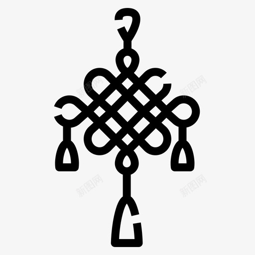 中国结中国新年106线状svg_新图网 https://ixintu.com 中国结 中国 新年 线状