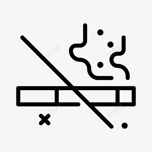 禁止吸烟绿色环保直线型svg_新图网 https://ixintu.com 禁止 吸烟 绿色环保 直线 线型