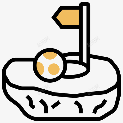高尔夫高尔夫元素4黄色阴影svg_新图网 https://ixintu.com 高尔夫 元素 黄色 阴影
