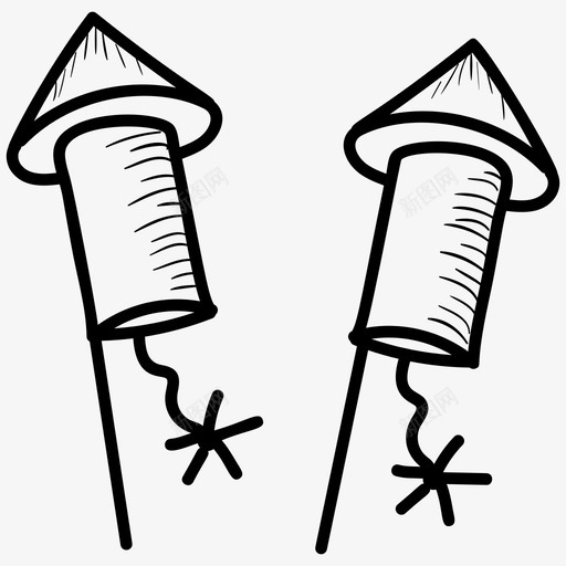 爆竹向量炸弹烟花svg_新图网 https://ixintu.com 爆竹 向量 炸弹 烟花 生日 派对 集合 图标