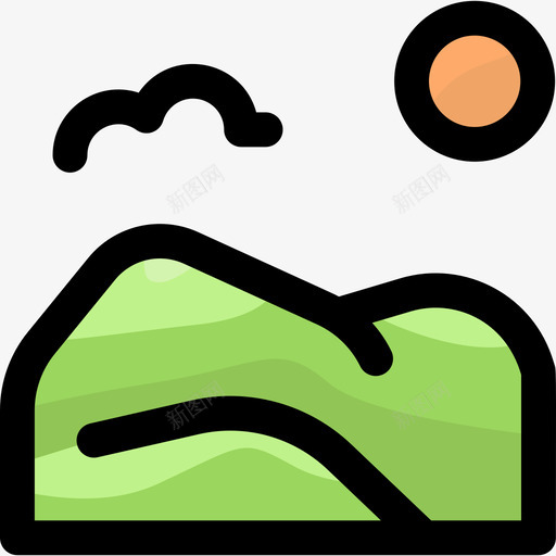 丘陵景观36线性颜色svg_新图网 https://ixintu.com 丘陵 景观 线性 颜色
