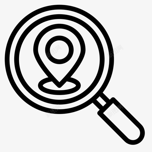 搜索导航和地图5线性svg_新图网 https://ixintu.com 搜索 导航 地图 线性