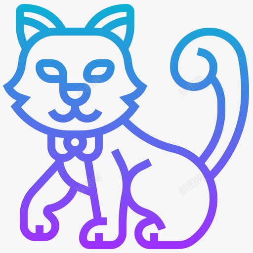 猫万圣节200渐变svg_新图网 https://ixintu.com 万圣节 渐变