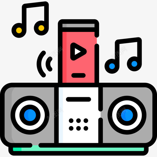 收音机101技术线性彩色svg_新图网 https://ixintu.com 收音机 技术 线性 彩色