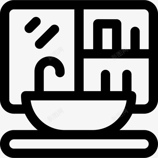 水槽浴室65线性svg_新图网 https://ixintu.com 水槽 浴室 线性