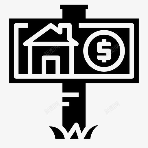 标牌房地产240填充svg_新图网 https://ixintu.com 标牌 房地产 填充