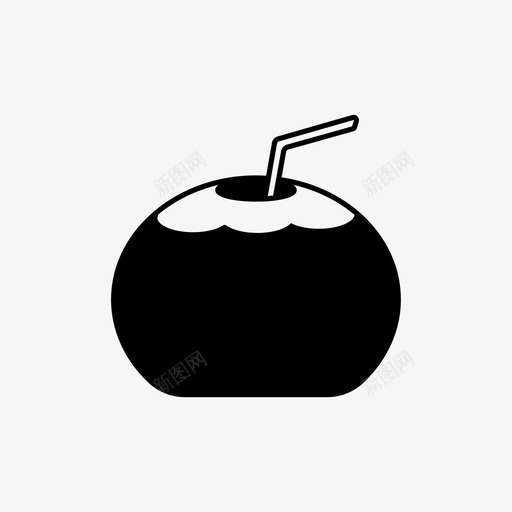 饮料椰子果汁svg_新图网 https://ixintu.com 饮料 椰子 果汁 液体 固体