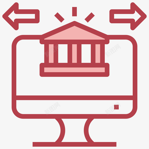 网上银行贷款9红色svg_新图网 https://ixintu.com 网上银行 贷款 红色