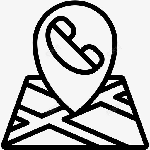 电话地图32线状svg_新图网 https://ixintu.com 电话 地图 线状