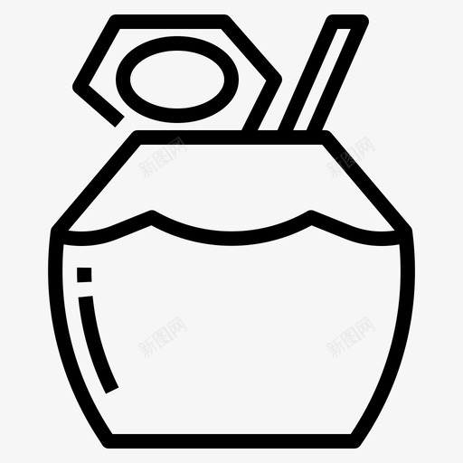椰子饮料33线性svg_新图网 https://ixintu.com 椰子 饮料 线性