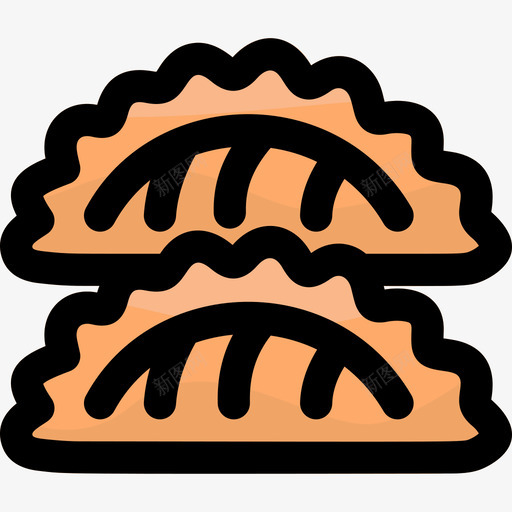 Calzone意大利食品2线性颜色svg_新图网 https://ixintu.com Calzone 意大利 食品 线性 颜色