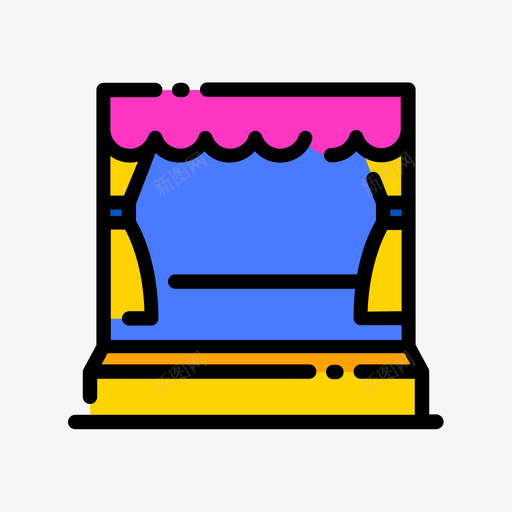 舞台马戏团103线性颜色svg_新图网 https://ixintu.com 舞台 马戏团 线性 颜色