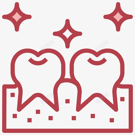 牙科牙科55红色svg_新图网 https://ixintu.com 牙科 红色