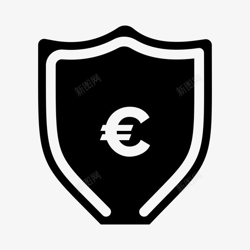 欧元货币保护svg_新图网 https://ixintu.com 欧元 货币 保护 盾牌 商业 战略 金融