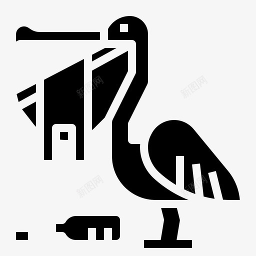 鹈鹕袋食svg_新图网 https://ixintu.com 塑料 鹈鹕 污染 固体