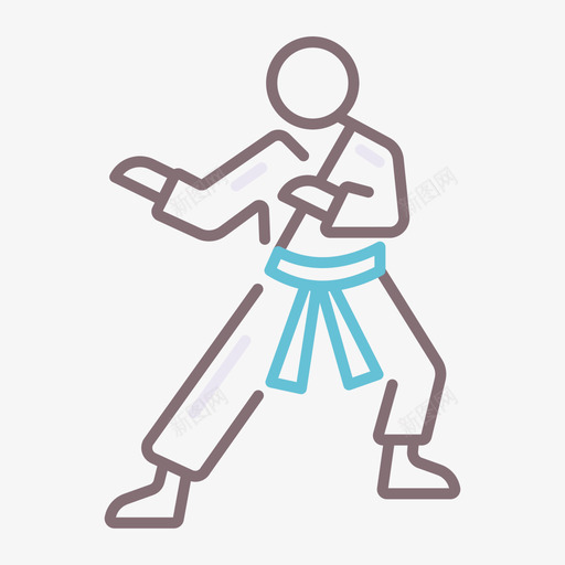 空手道武术41线颜色svg_新图网 https://ixintu.com 空手道 武术 颜色