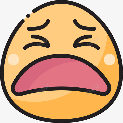 累了笑脸6线条颜色svg_新图网 https://ixintu.com 累了 笑脸 线条 颜色