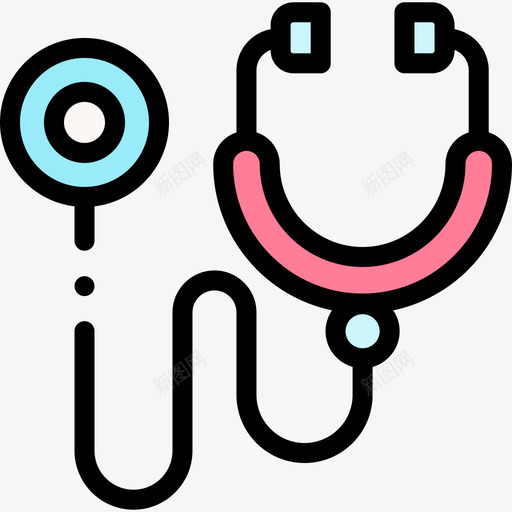 听诊器医用60线色svg_新图网 https://ixintu.com 听诊器 医用 线色