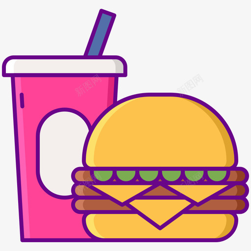 快餐美食家2线性颜色svg_新图网 https://ixintu.com 快餐 美食家 线性 颜色