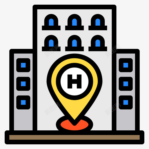 位置215酒店线性颜色svg_新图网 https://ixintu.com 位置 酒店 线性 颜色