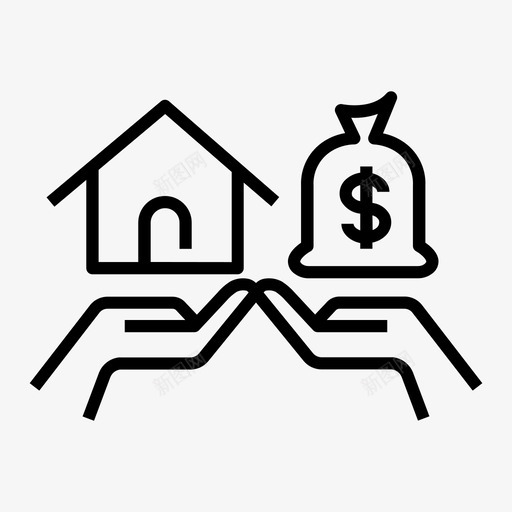买房子公寓房产svg_新图网 https://ixintu.com 买房 房子 公寓 房产 出售 房地产 线图 图标