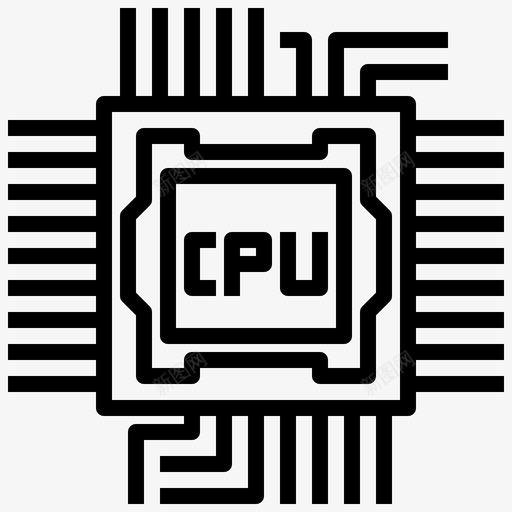Cpu电子元件2线性svg_新图网 https://ixintu.com Cpu 电子元件 线性