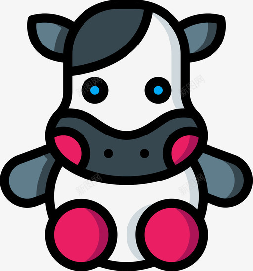 牛软玩具4线性颜色svg_新图网 https://ixintu.com 玩具 线性 颜色