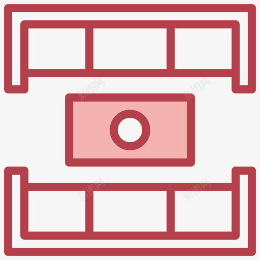 沙发建筑75红色svg_新图网 https://ixintu.com 沙发 建筑 红色