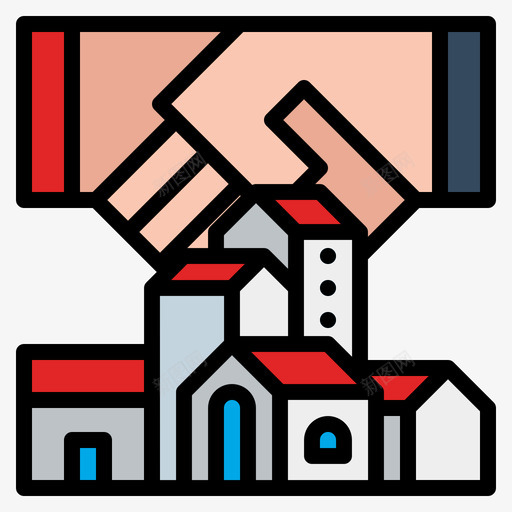 协议建筑70线性颜色svg_新图网 https://ixintu.com 协议 建筑 线性 颜色