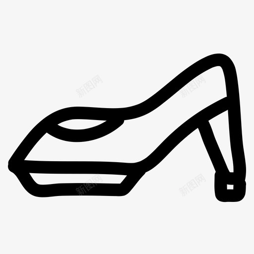 高跟鞋涂鸦时尚svg_新图网 https://ixintu.com 高跟鞋 涂鸦 时尚 手绘