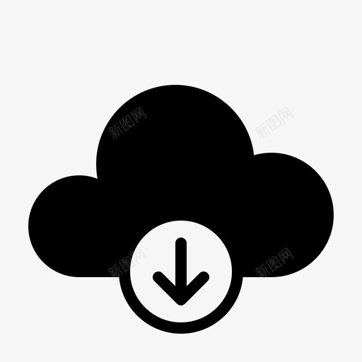 下载文件云下载云svg_新图网 https://ixintu.com 下载 文件 文件夹 glyph