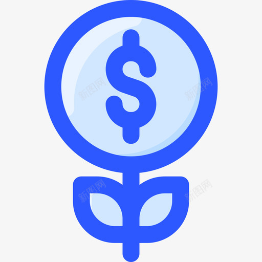 金钱树商业金融16蓝色svg_新图网 https://ixintu.com 金钱树 钱树 商业 金融 蓝色