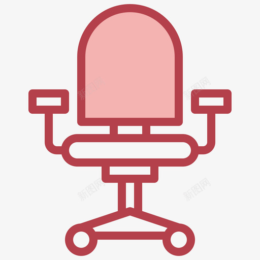 办公椅办公家具7红色svg_新图网 https://ixintu.com 办公椅 办公 家具 红色