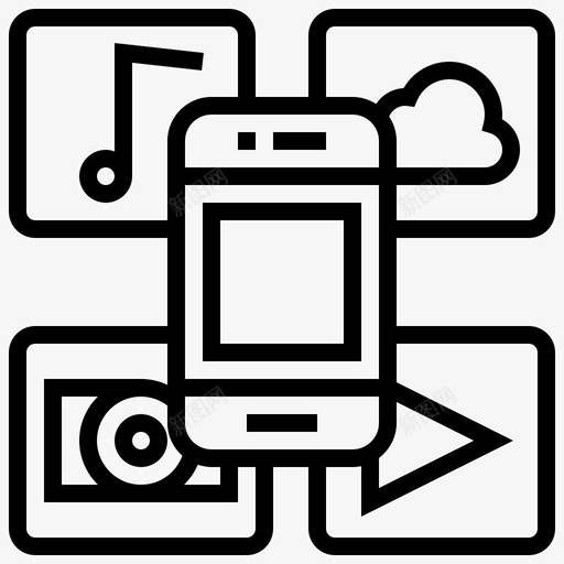 智能手机博客作者和影响者23线性svg_新图网 https://ixintu.com 智能 手机 博客 作者 影响 线性