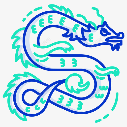 龙中国6轮廓颜色svg_新图网 https://ixintu.com 中国 轮廓 颜色