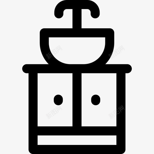 水槽浴室65线性svg_新图网 https://ixintu.com 水槽 浴室 线性