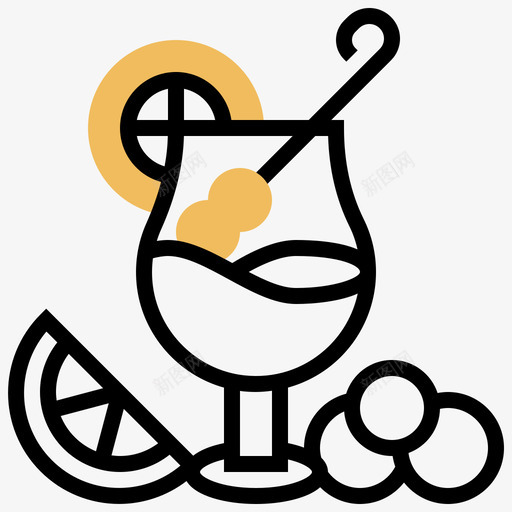 鸡尾酒饮料58黄影svg_新图网 https://ixintu.com 鸡尾酒 饮料 黄影