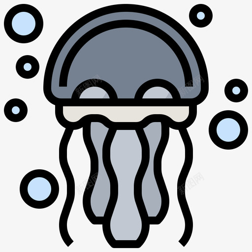 水母夏季148线形颜色svg_新图网 https://ixintu.com 水母 夏季 线形 颜色