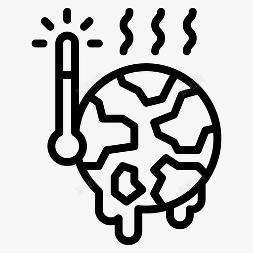 全球变暖自然灾害43线性svg_新图网 https://ixintu.com 全球 变暖 自然灾害 线性