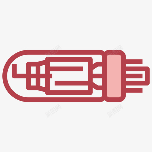 灯泡电子元件4红色svg_新图网 https://ixintu.com 灯泡 电子元件 红色