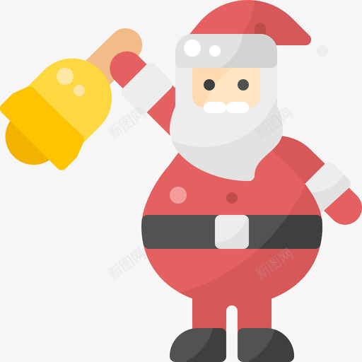 圣诞铃圣诞老人平的svg_新图网 https://ixintu.com 圣诞 圣诞老人 平的