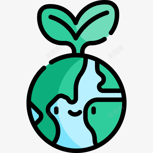 绿色星球地球母亲日45线性颜色svg_新图网 https://ixintu.com 绿色 星球 地球 母亲 亲日 线性 颜色