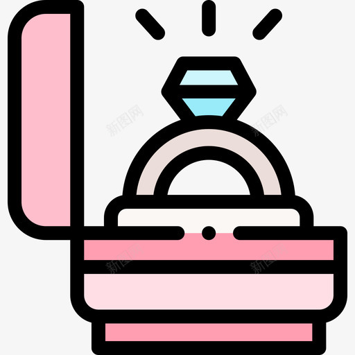 订婚戒指婚礼243线性颜色svg_新图网 https://ixintu.com 订婚 戒指 婚礼 线性 颜色
