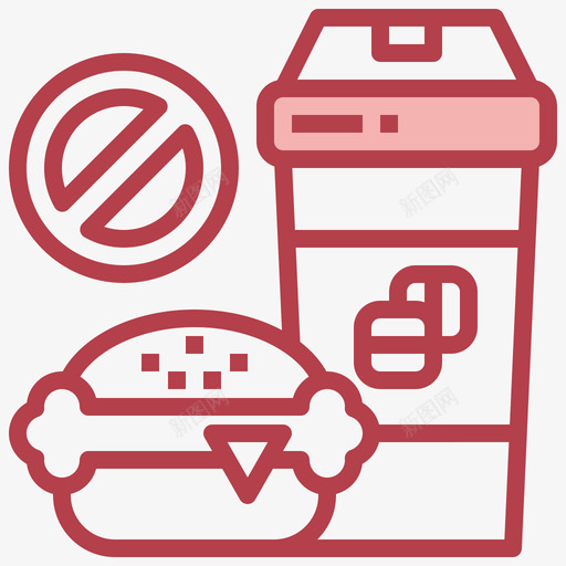 没有垃圾食品健康81红色svg_新图网 https://ixintu.com 没有 垃圾 食品 健康 红色