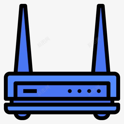 路由器计算机硬件35线性颜色svg_新图网 https://ixintu.com 路由器 计算机 硬件 线性 颜色