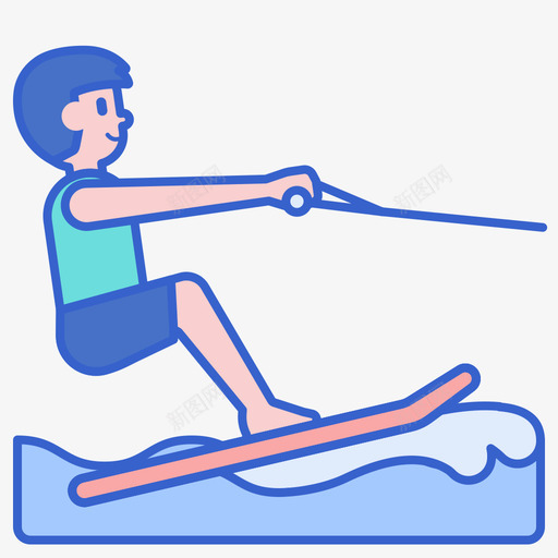 滑水水上运动2线条颜色svg_新图网 https://ixintu.com 滑水 水上运动 线条 颜色