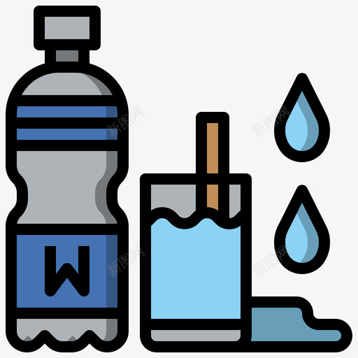 水饮用31线性颜色svg_新图网 https://ixintu.com 饮用 线性 颜色