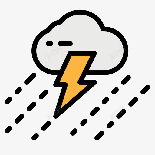 雷声自然灾害45线颜色svg_新图网 https://ixintu.com 雷声 自然灾害 颜色